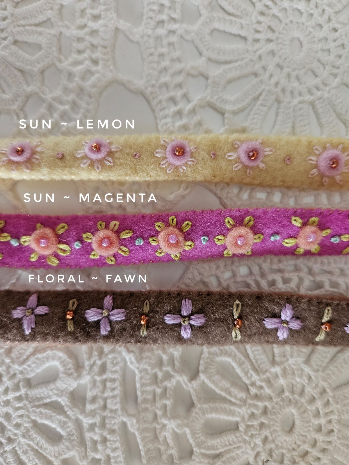 Hand Embroidered Bracelets
