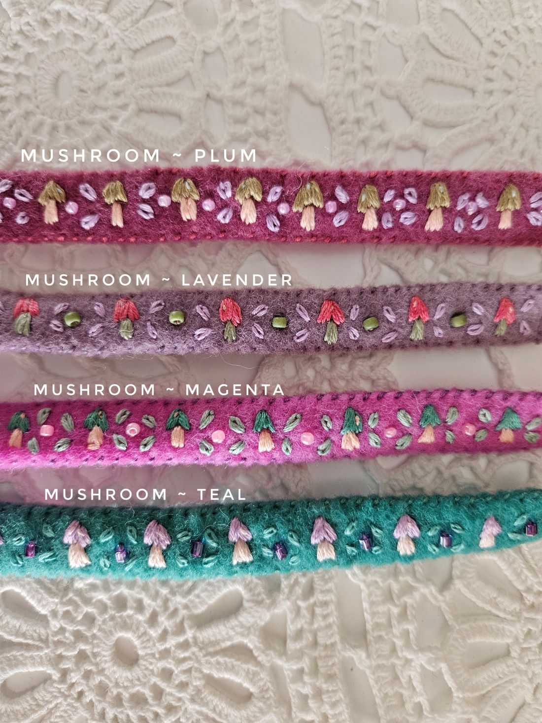 Hand Embroidered Bracelets