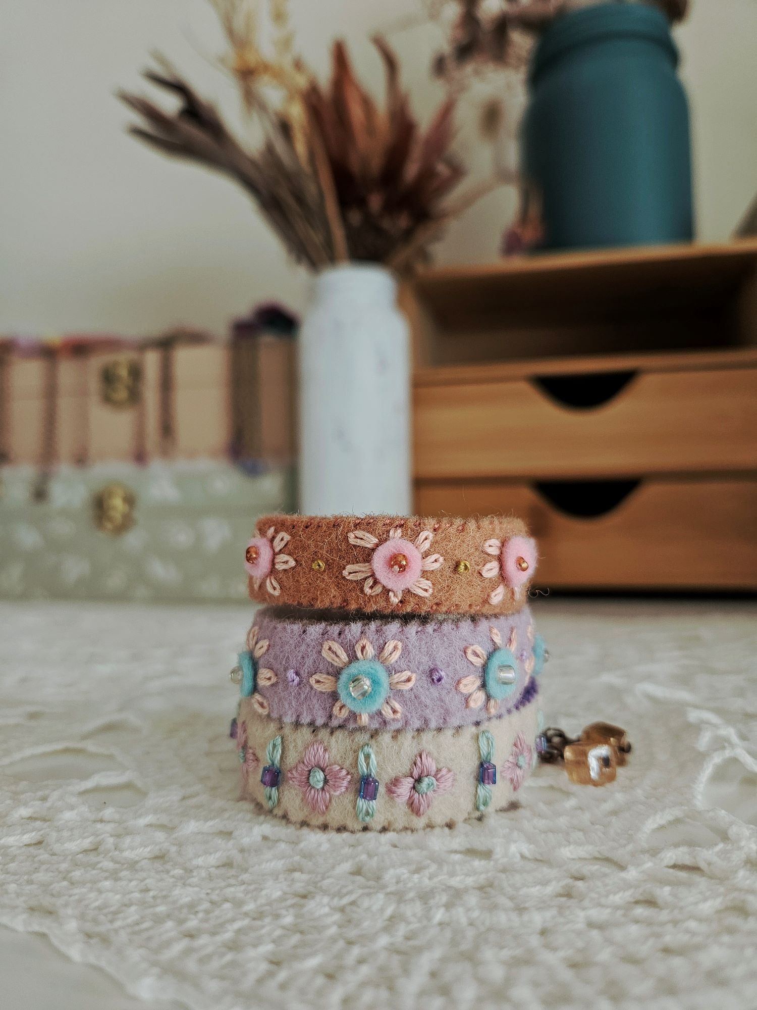 Hand Embroidered Bracelets