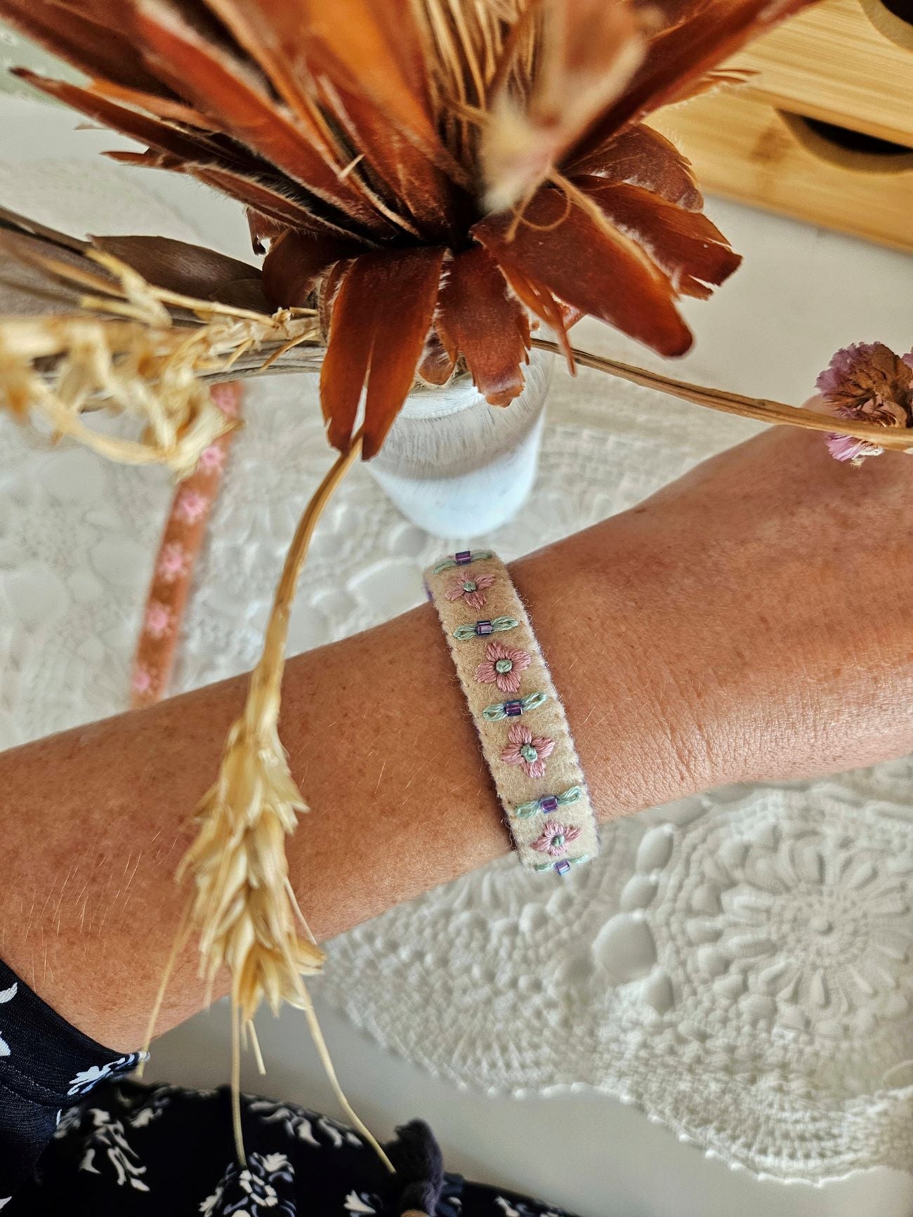 Hand Embroidered Bracelets