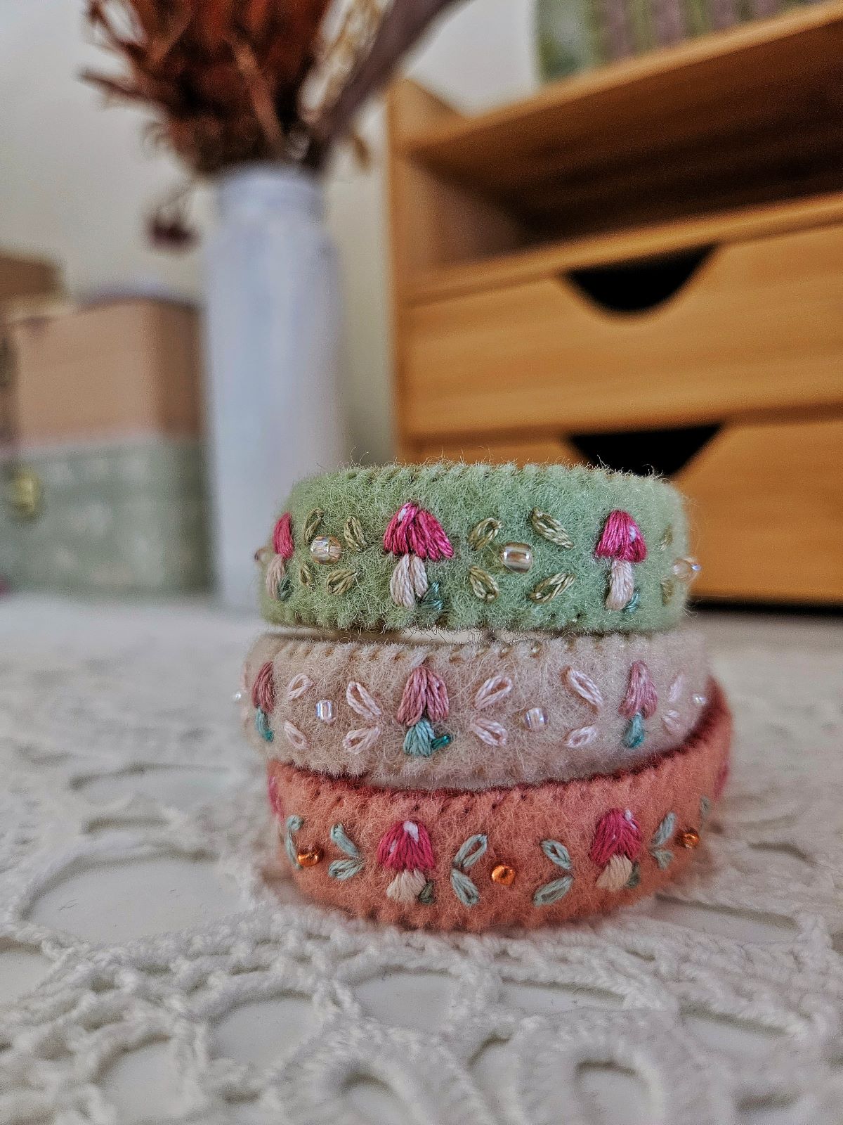 Hand Embroidered Bracelets